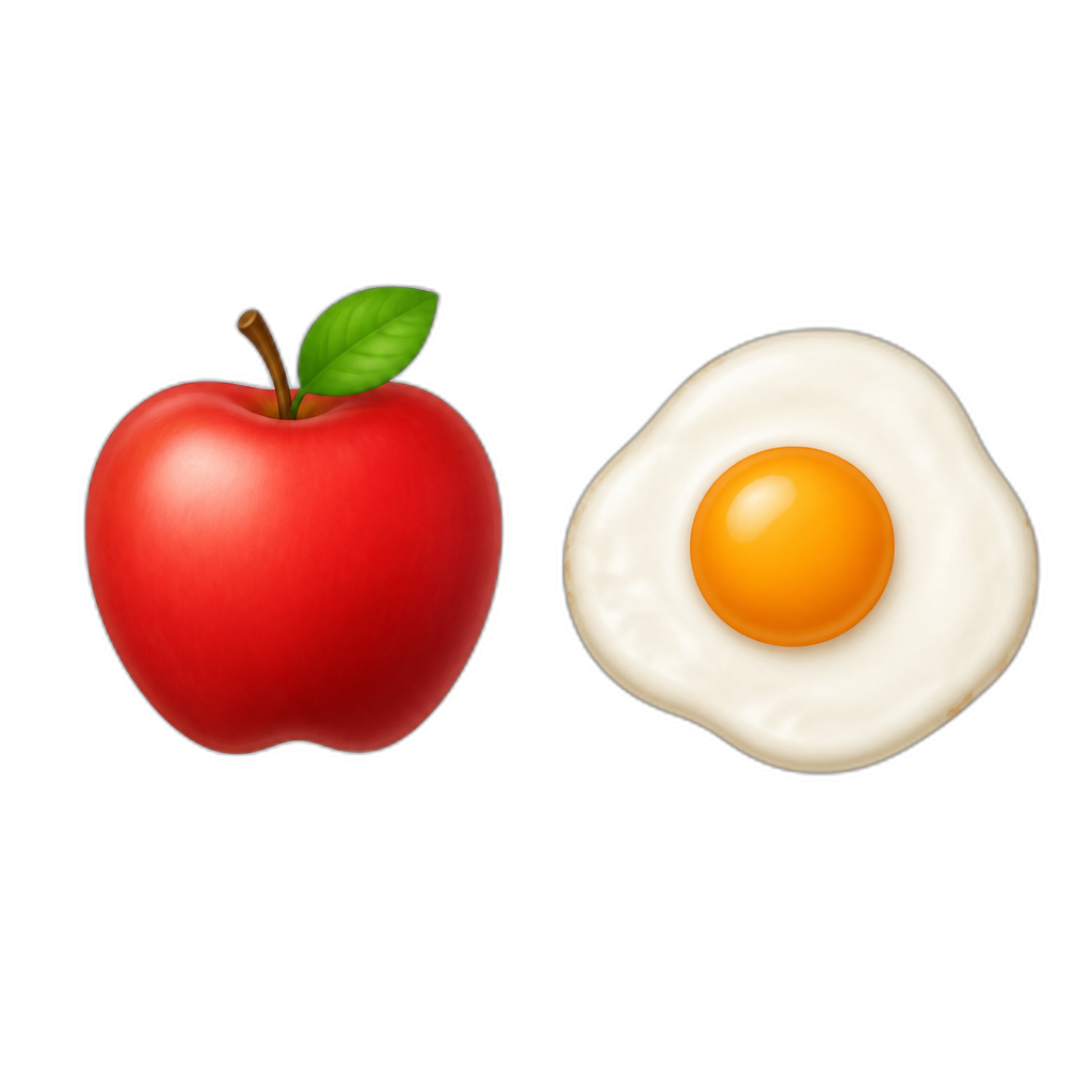 and a cooked egg - AI generated emoji