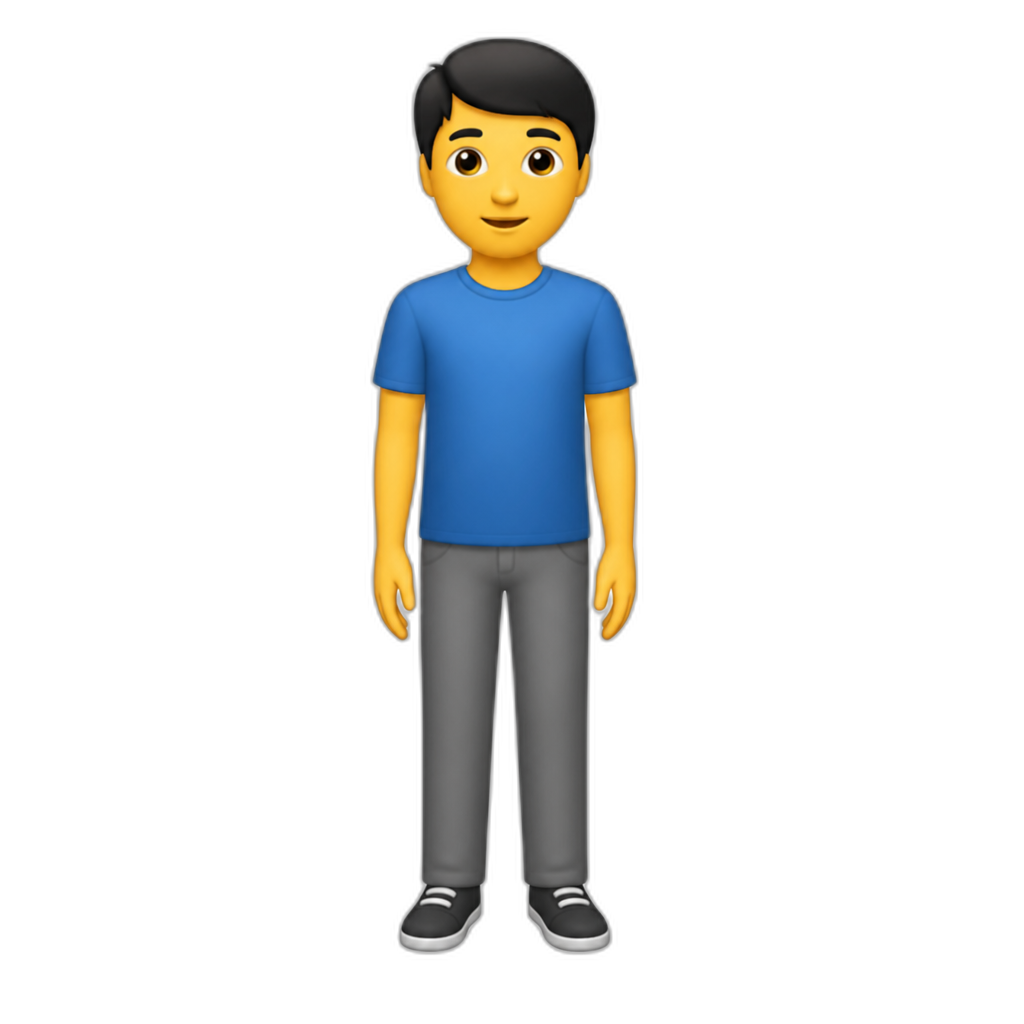 dont hold waist, hands straight down - AI generated emoji