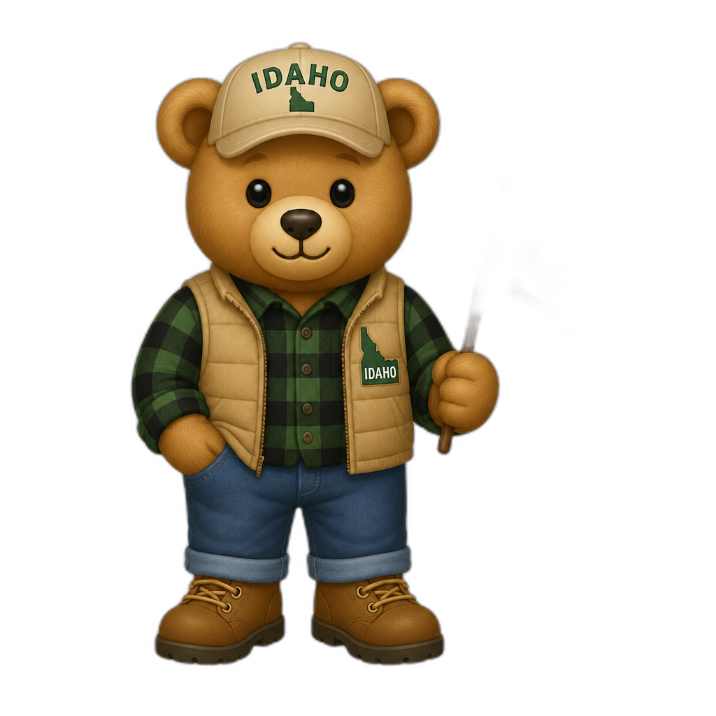 Create a Teddy bear who is a USA Idahoan - AI generated emoji