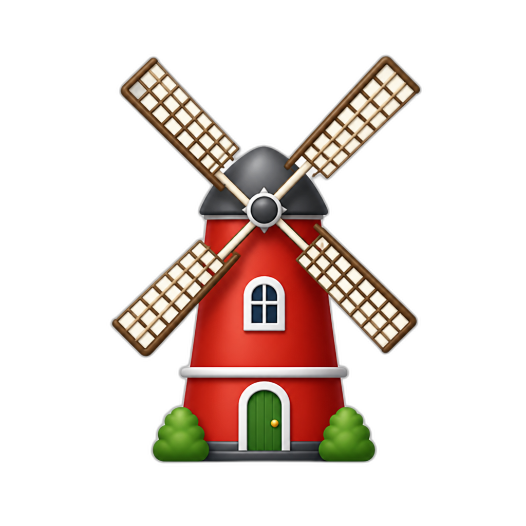 red windmill netherlands - AI generated emoji