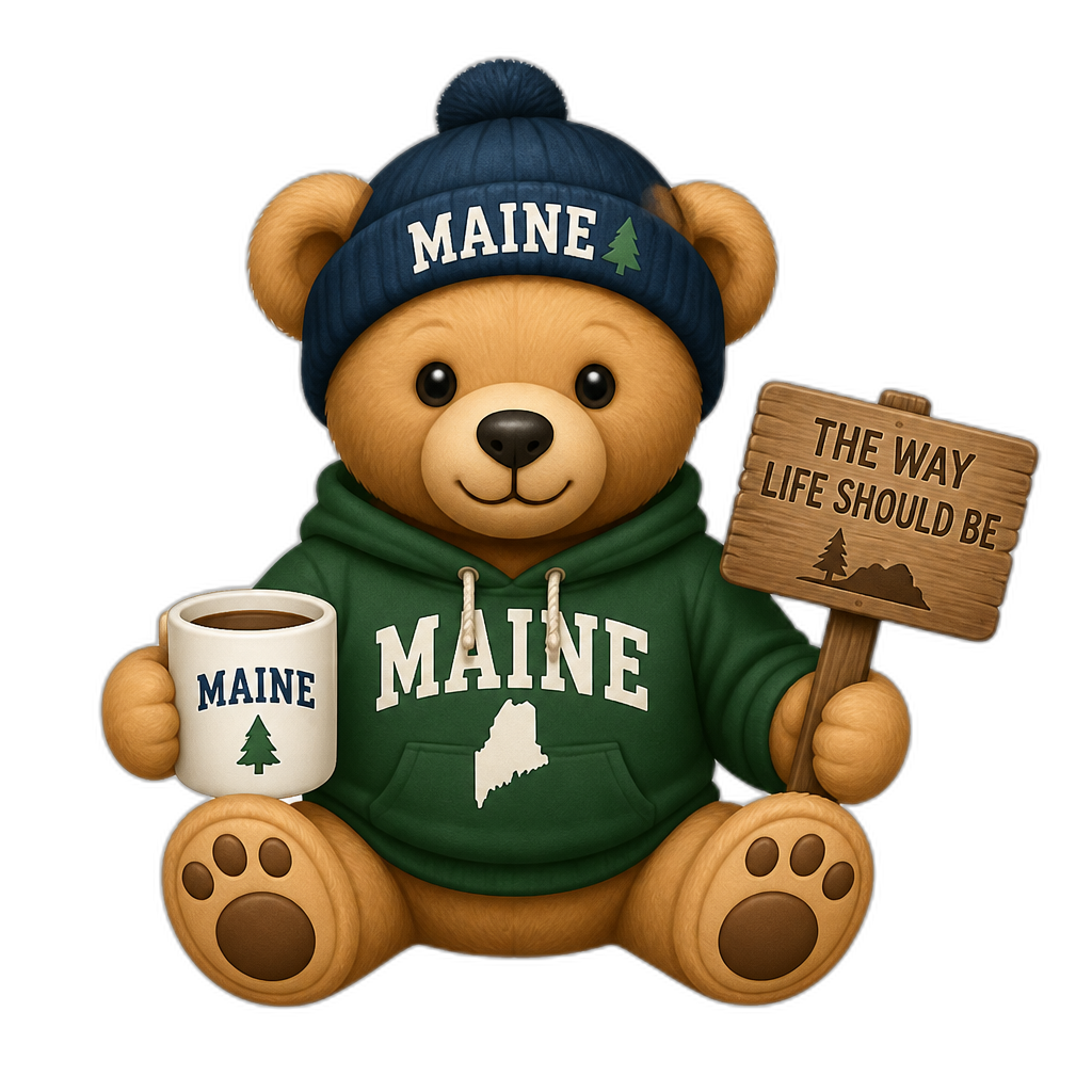 Create a Teddy bear who is a Mainer - AI generated emoji