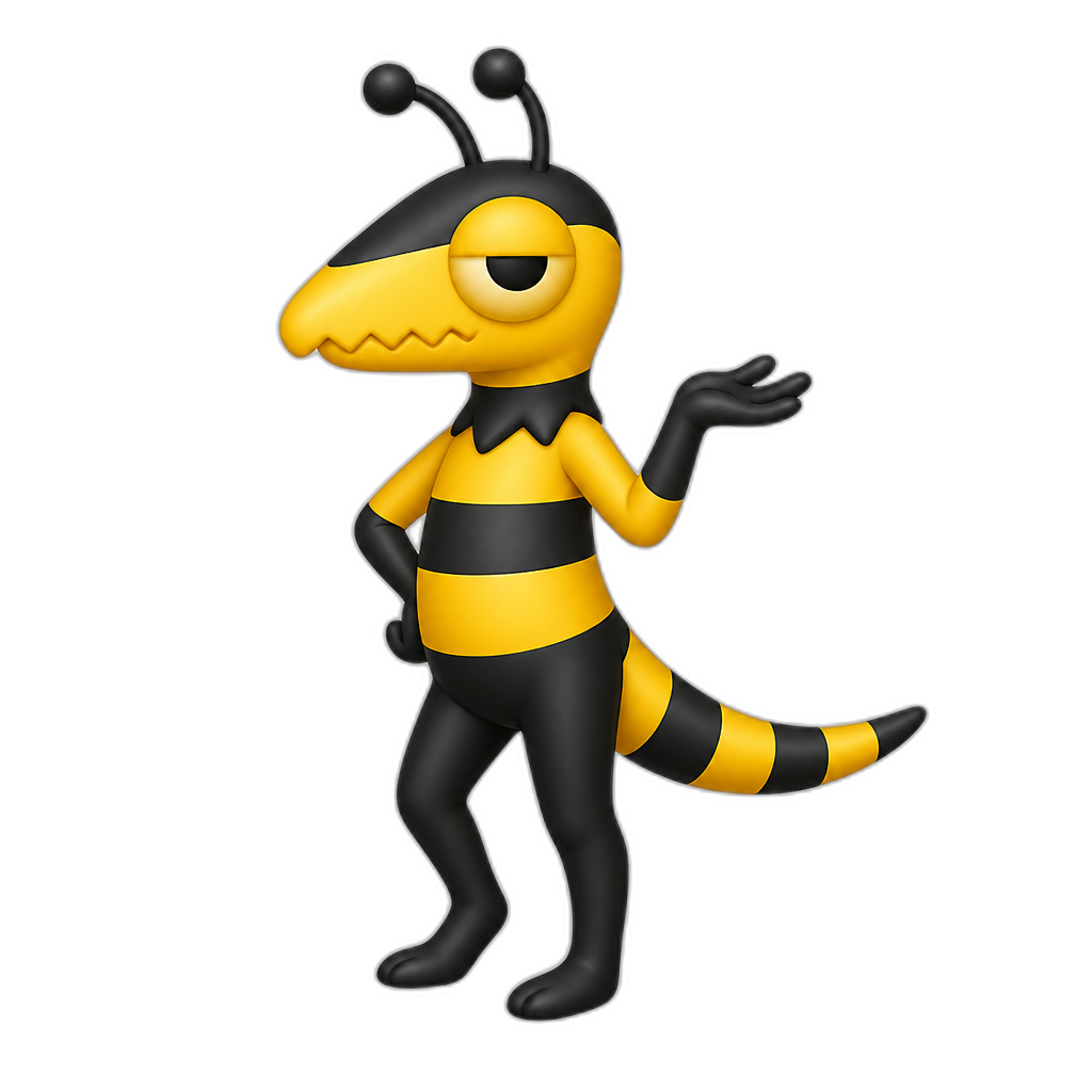 The Amazing Digital Circus character "wasp lizard" - AI generated emoji