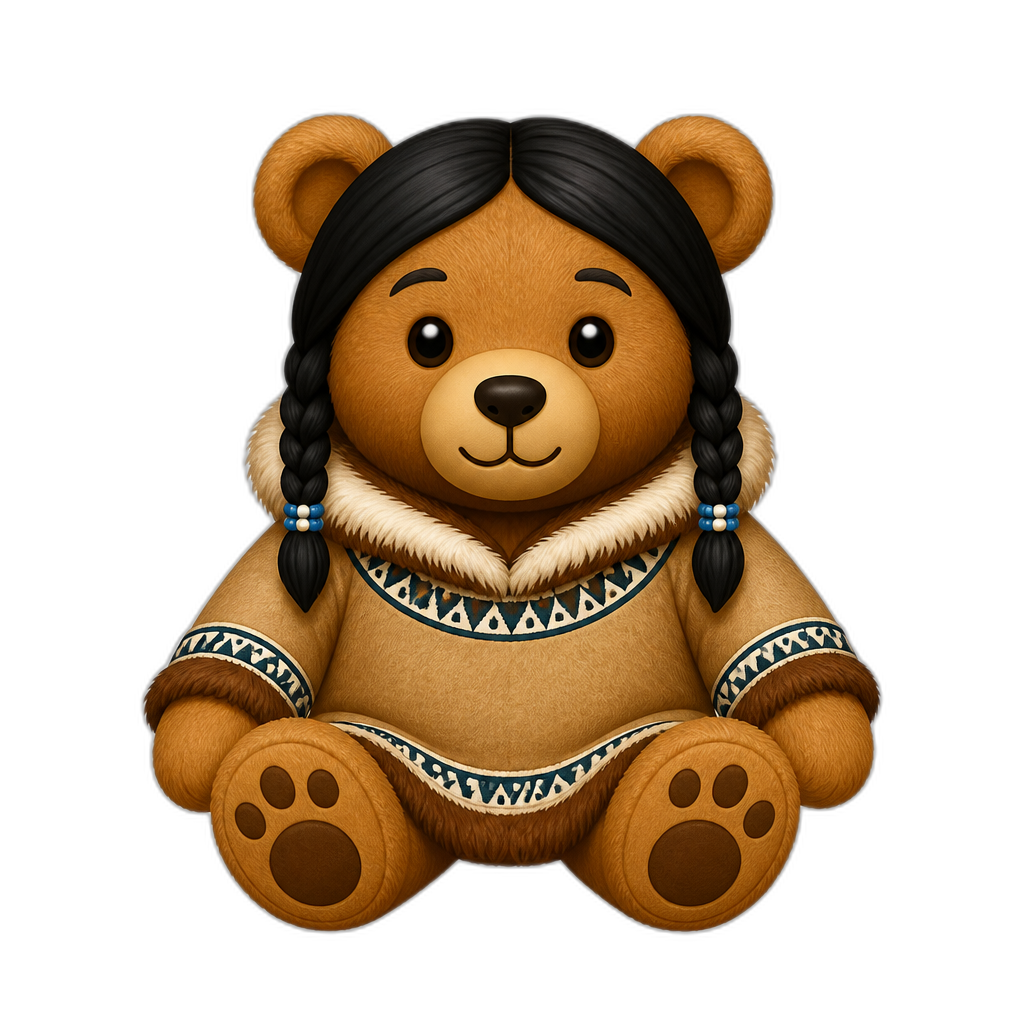 Create a Teddy bear who is a Alaska Native - AI generated emoji