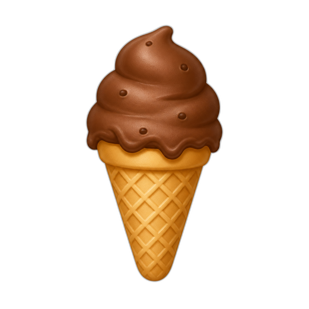 avec une glace au chocolat - AI generated emoji