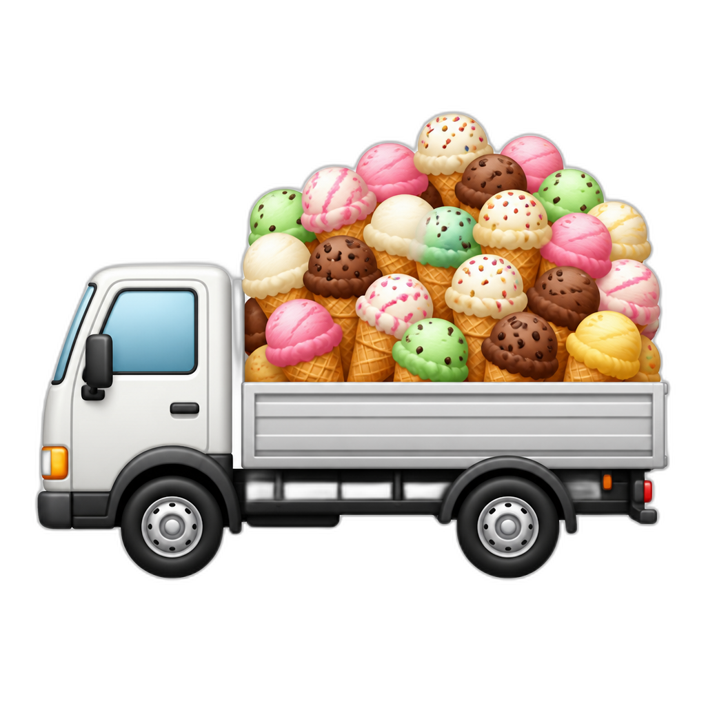 truckload of icecream - AI generated emoji