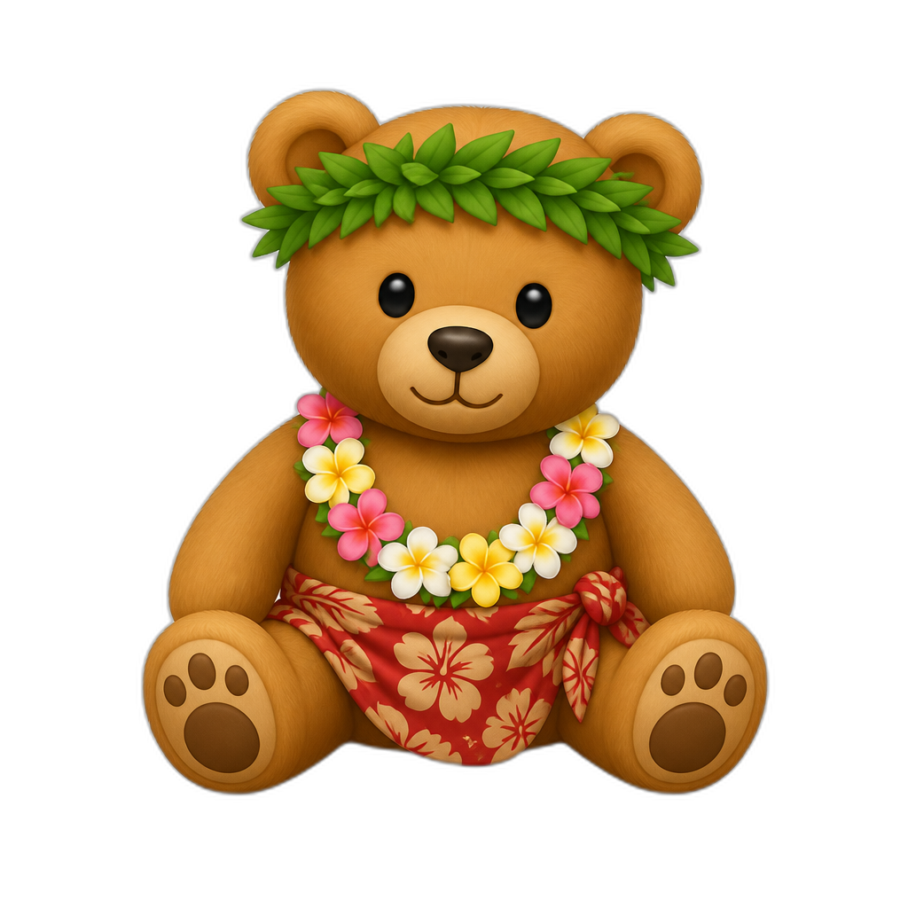 Create a Teddy bear who is a Native Hawaiian - AI generated emoji