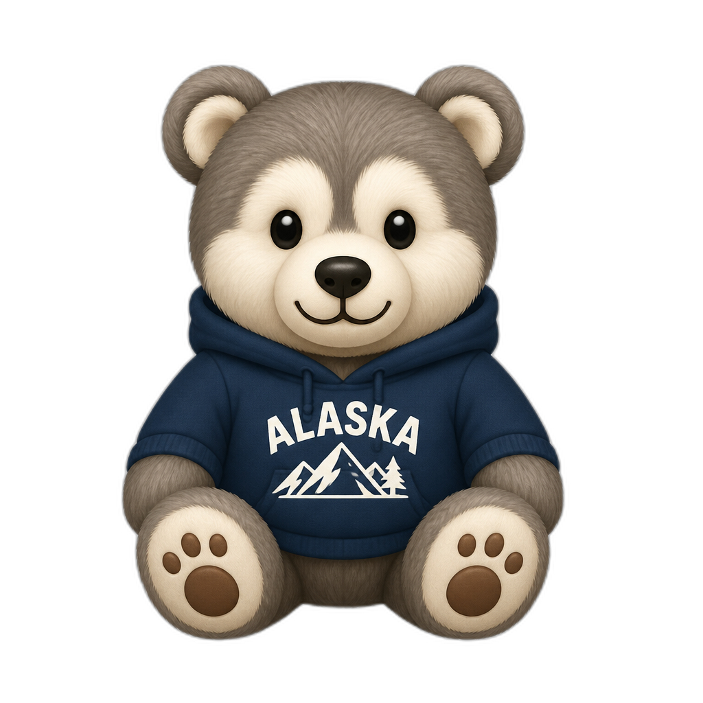 Create a Teddy bear who is a Alaskan, any fur color - AI generated emoji