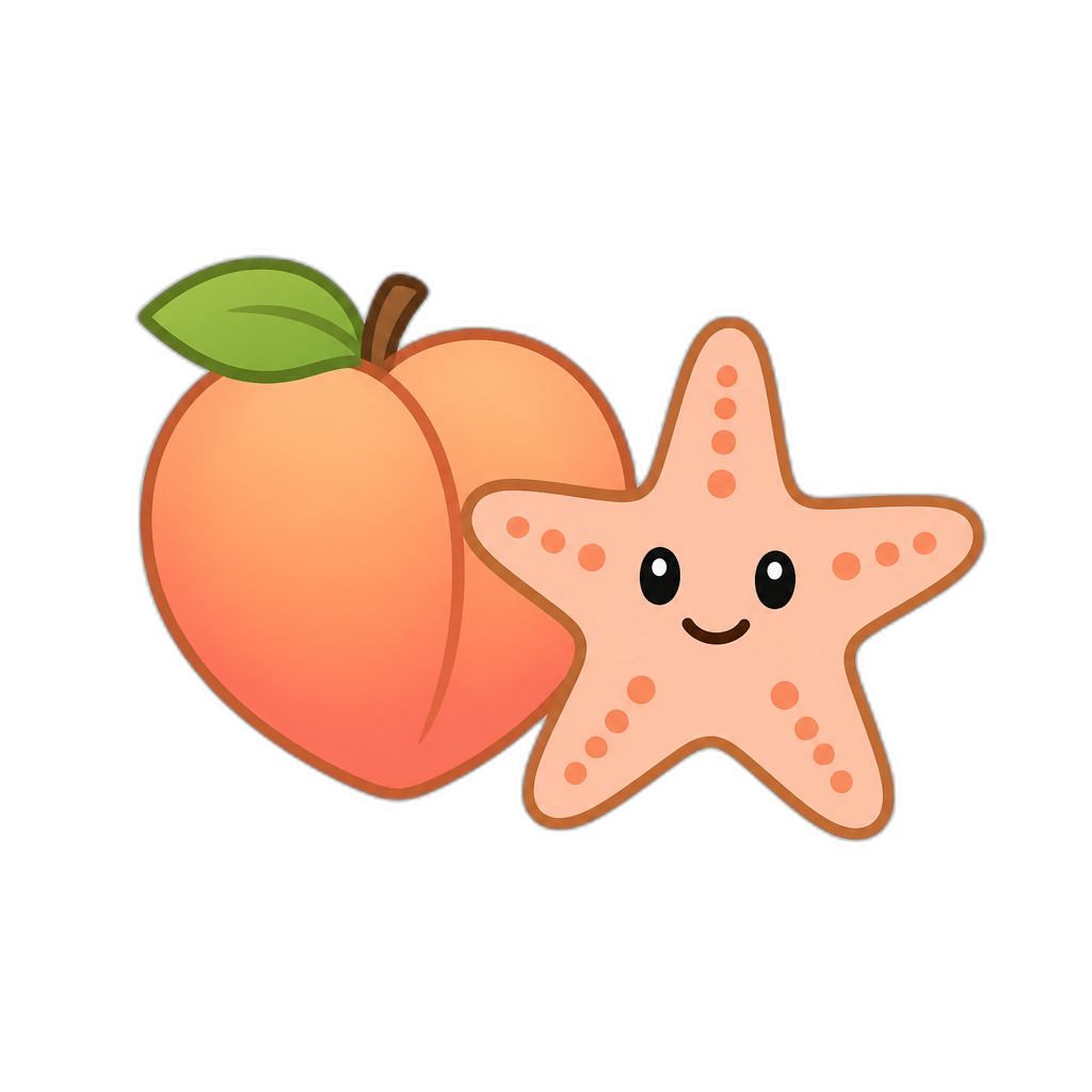 peach the starfish line art - AI generated emoji