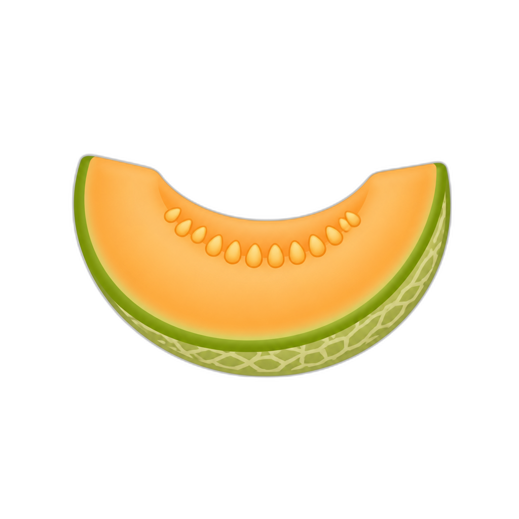 A cute minimalist vector illustration of melon of slice and designed as a simple icon or logo - AI generated emoji