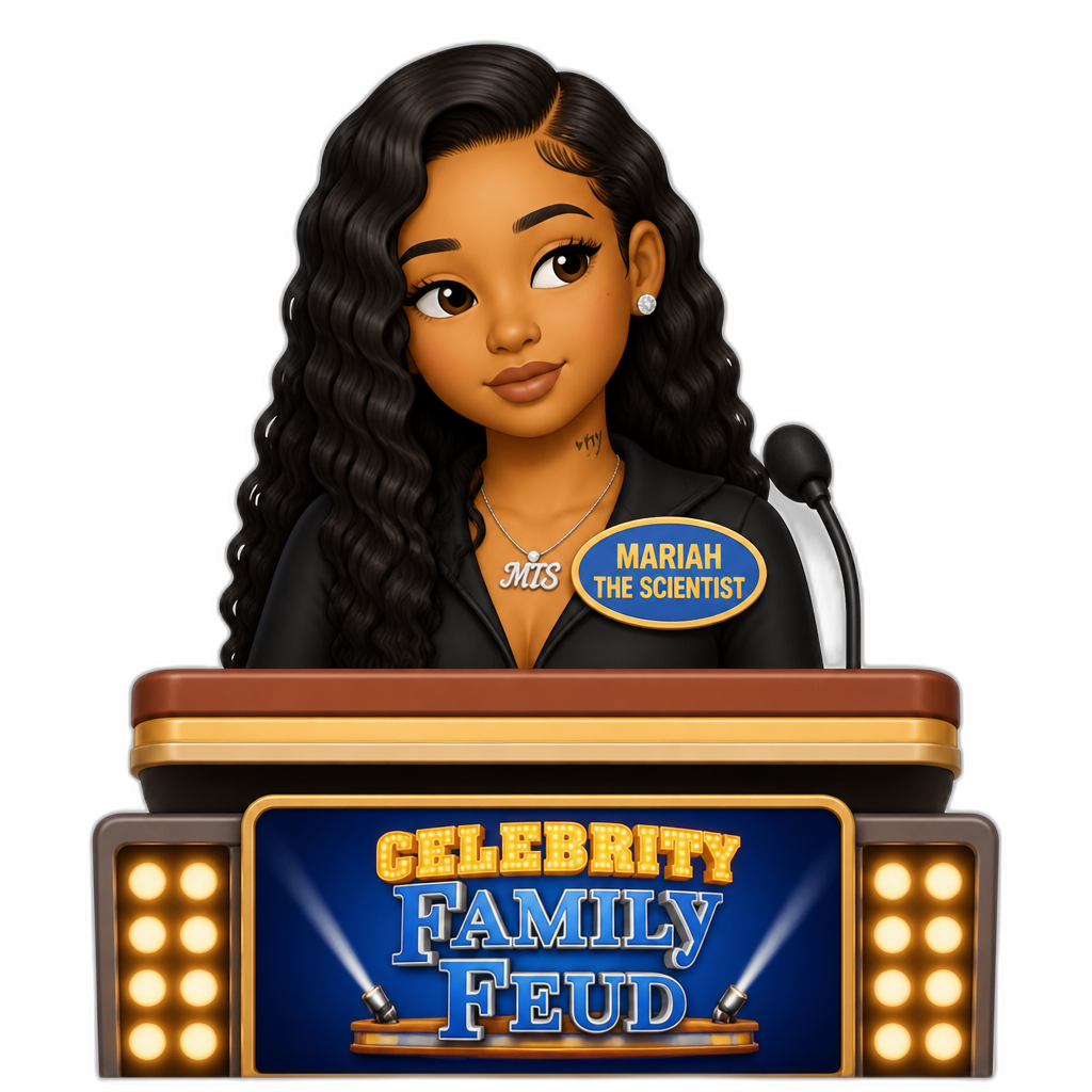 Mariah The Scientist as a contestant on Celebrity Family Feud - AI generated emoji