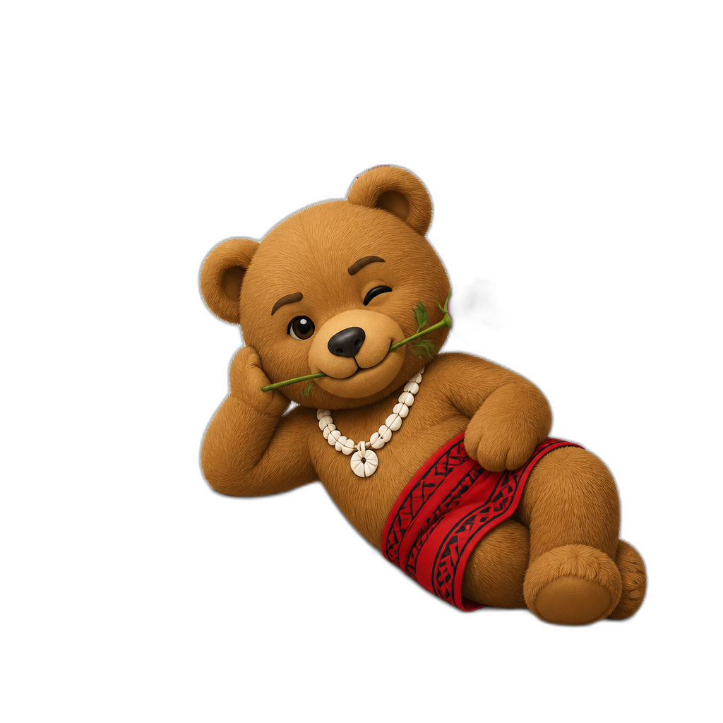 Create a Teddy bear who is a flirty American samoa on the magazine. different fur color - AI generated emoji