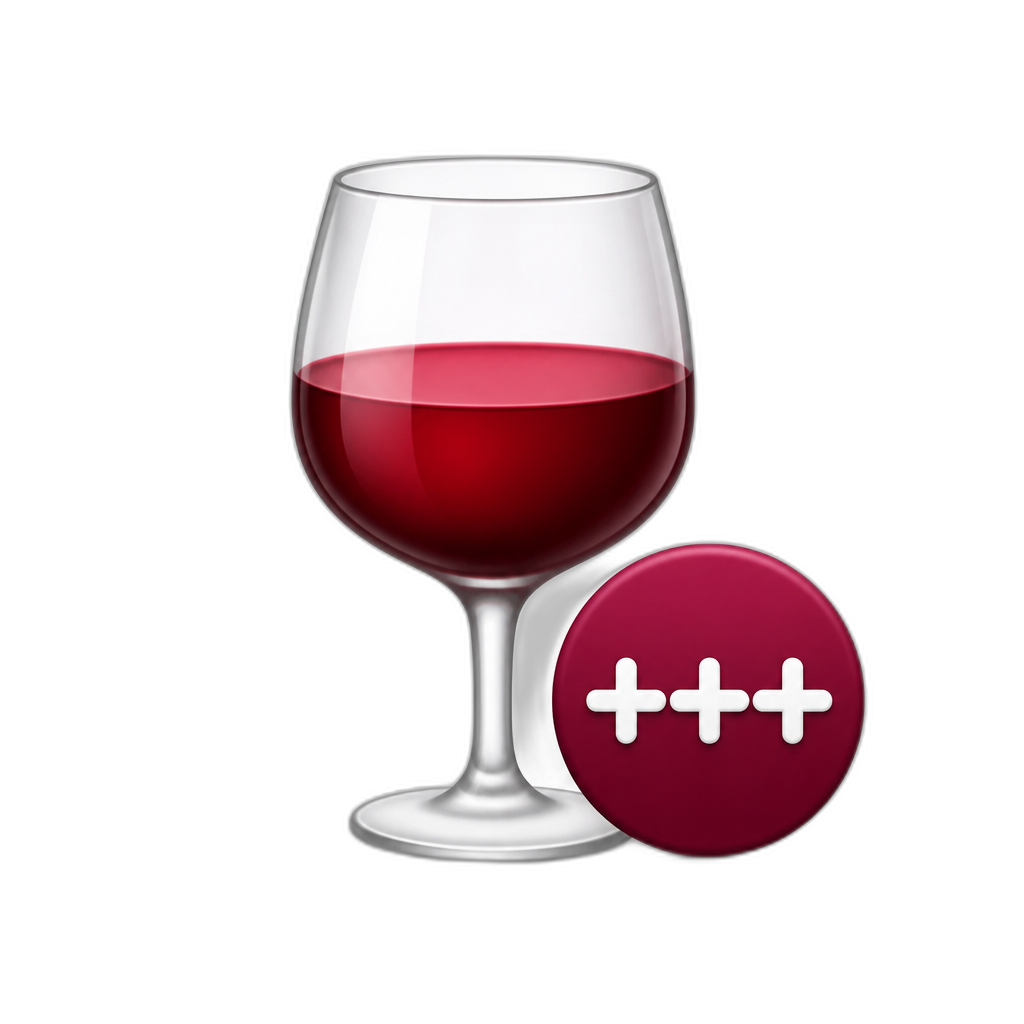 wine+++ app icon - AI generated emoji