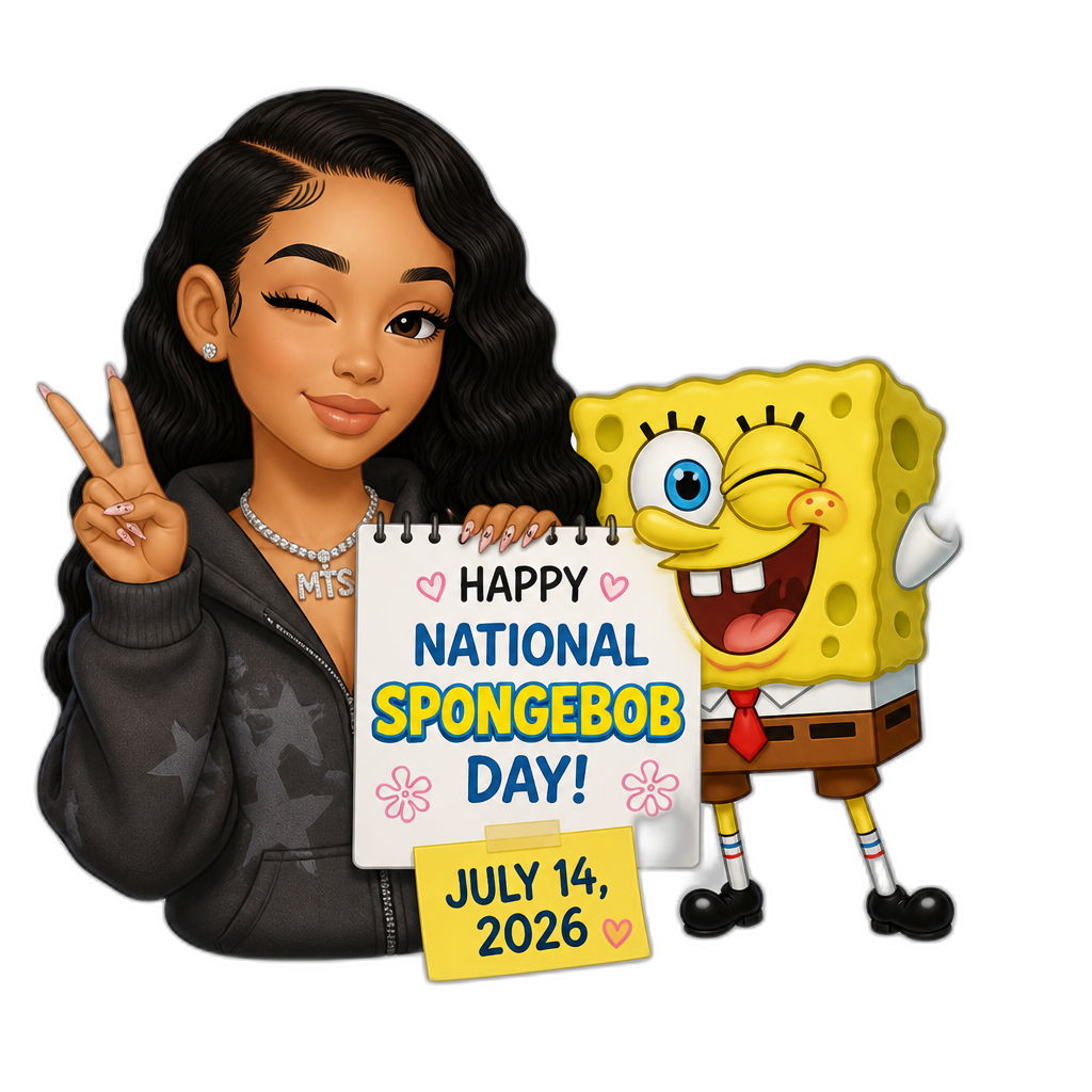 Mariah The Scientist celebrating National Spongebob Day on July 14, 2026 - AI generated emoji