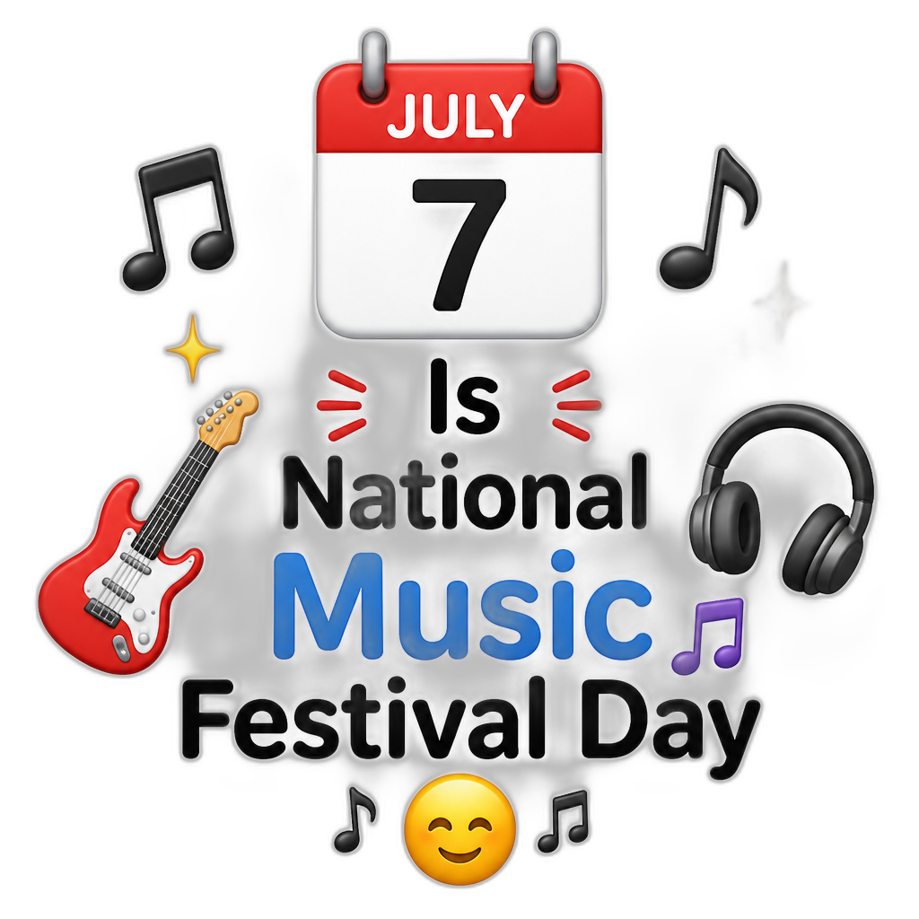 July 7 Is National Music Festival Day - AI generated emoji