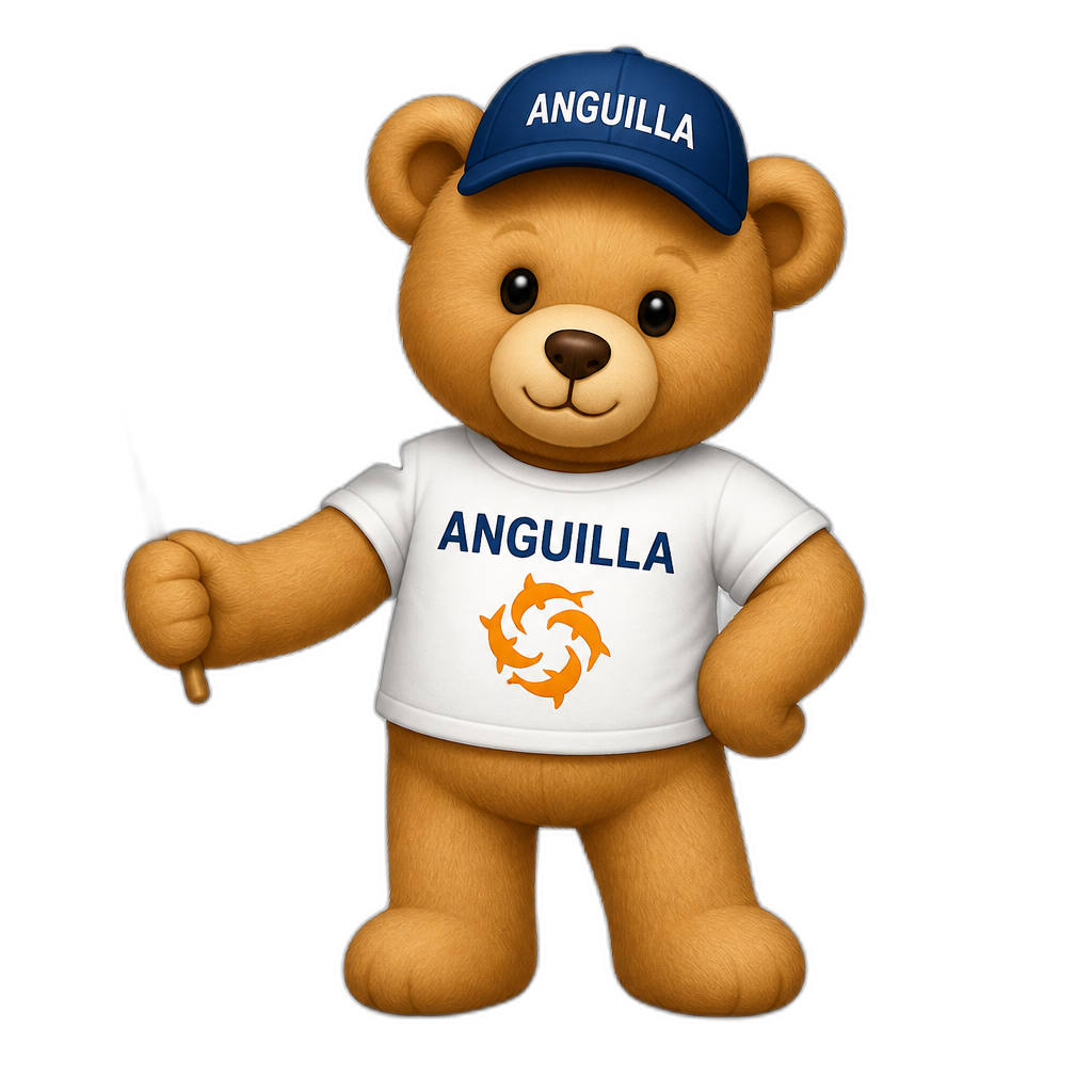 Create a any posing Teddy bear who is a stereotypical Anguilla. any fur color - AI generated emoji