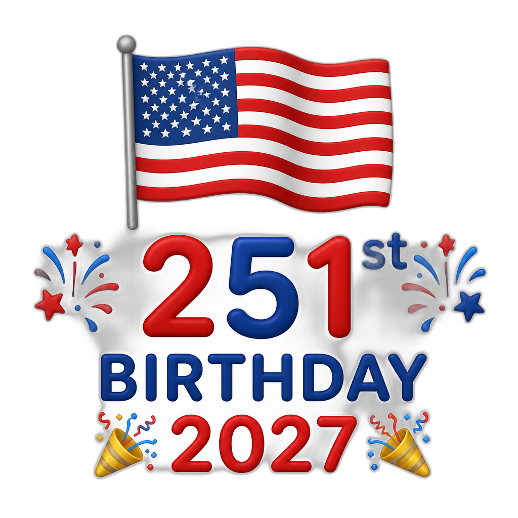 Usa flag 251st birthday 2027 - AI generated emoji