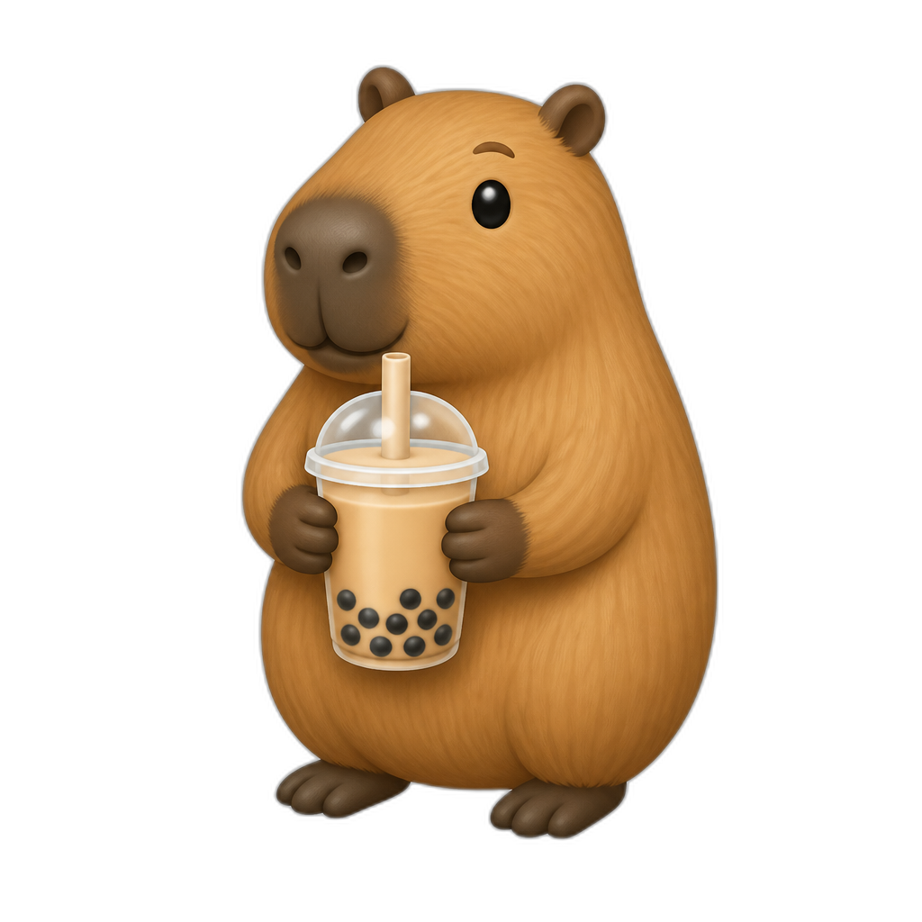 CAPYBARA HOLDING A BOBA - AI generated emoji