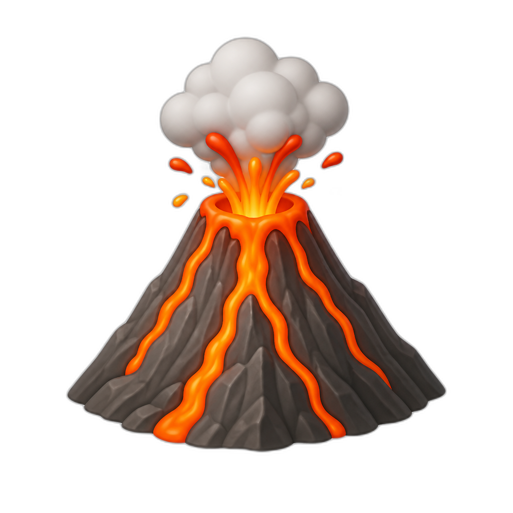 Volcano and lava - AI generated emoji