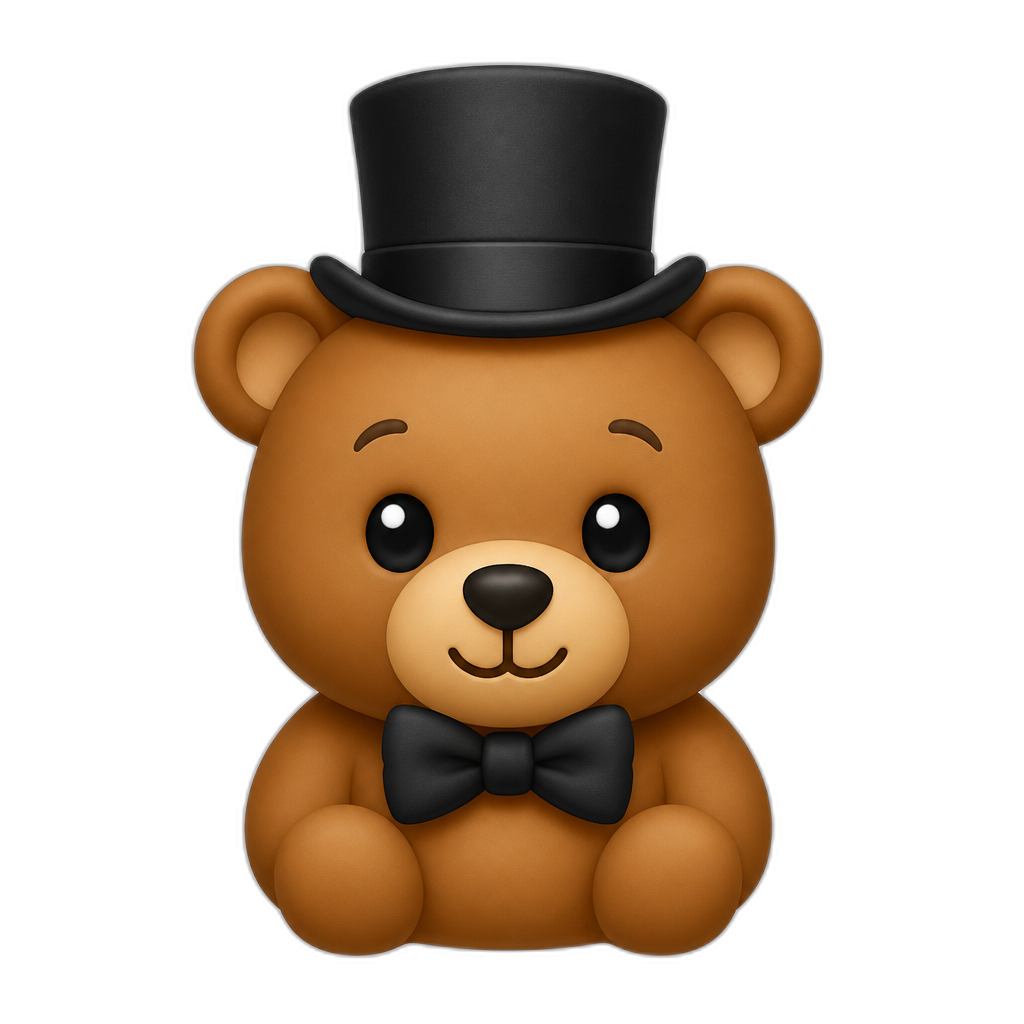 a cute bear with a top hat and black bowtie - AI generated emoji
