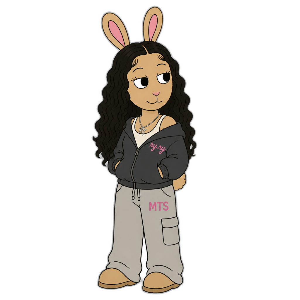 Mariah The Scientist as an anthro rabbit, Arthur cartoon style - AI generated emoji