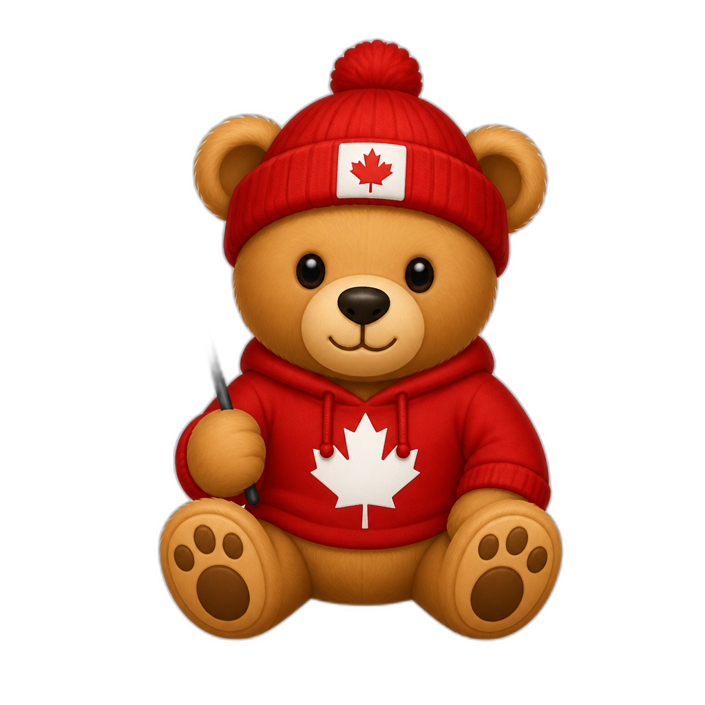 Create a Teddy bear who is a Canadian - AI generated emoji