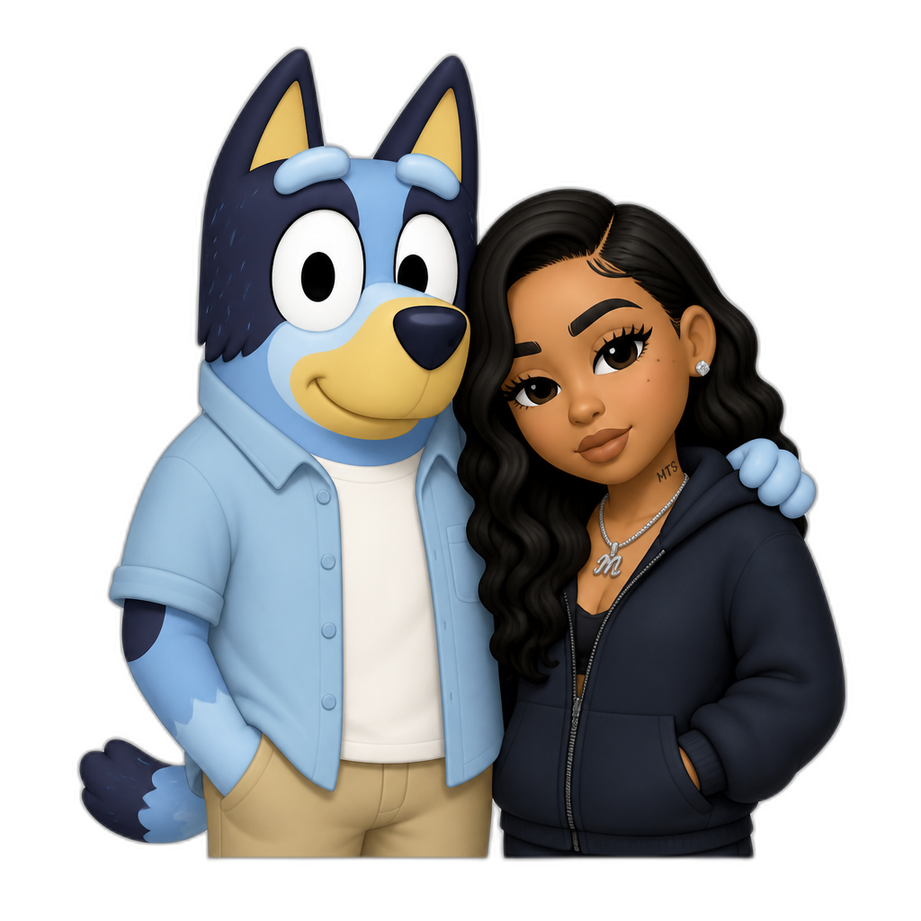 Bluey grown up with Mariah The Scientist - AI generated emoji
