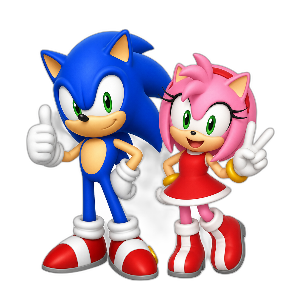 sonic and amy - AI generated emoji