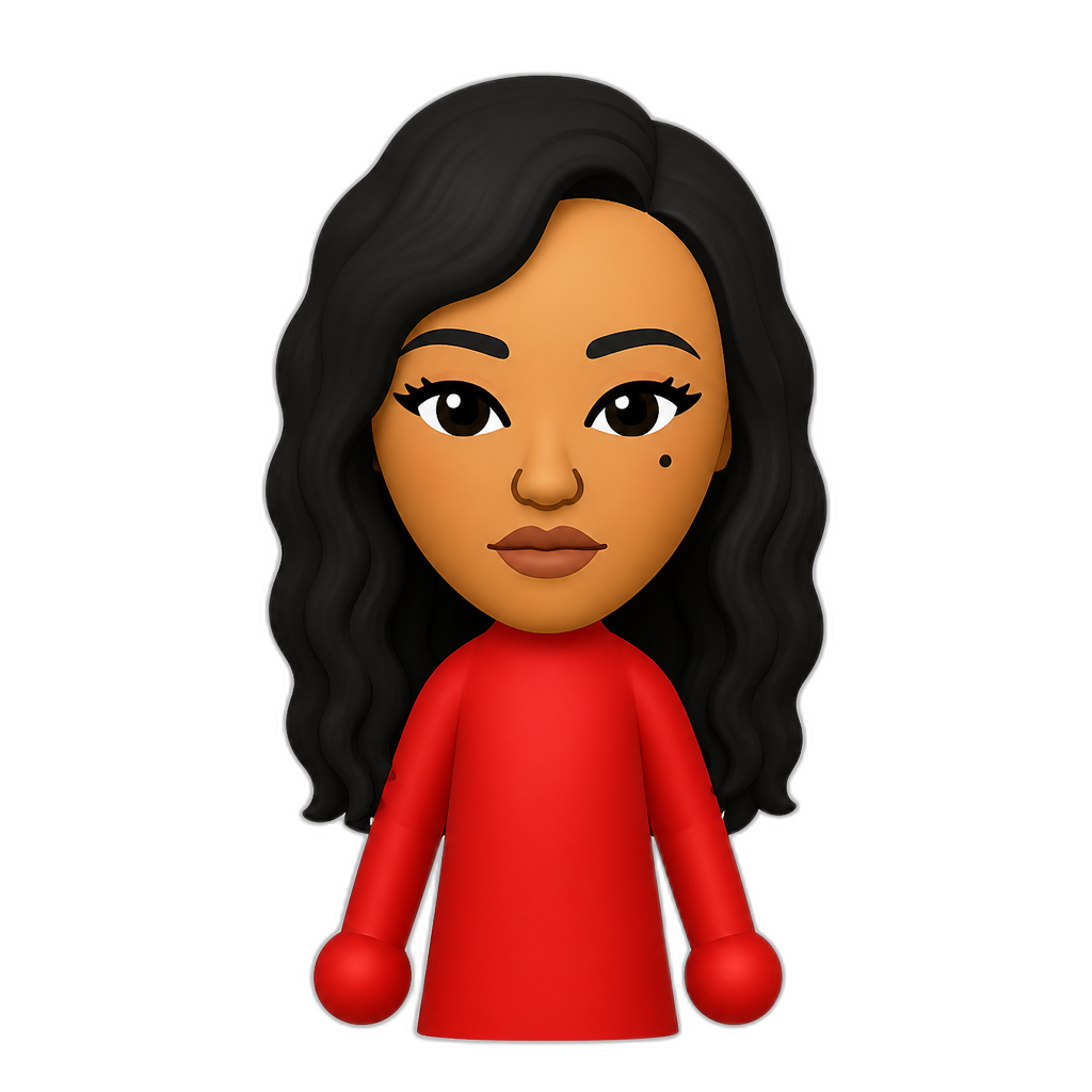 Mariah The Scientist Nintendo Mii wearing red - AI generated emoji