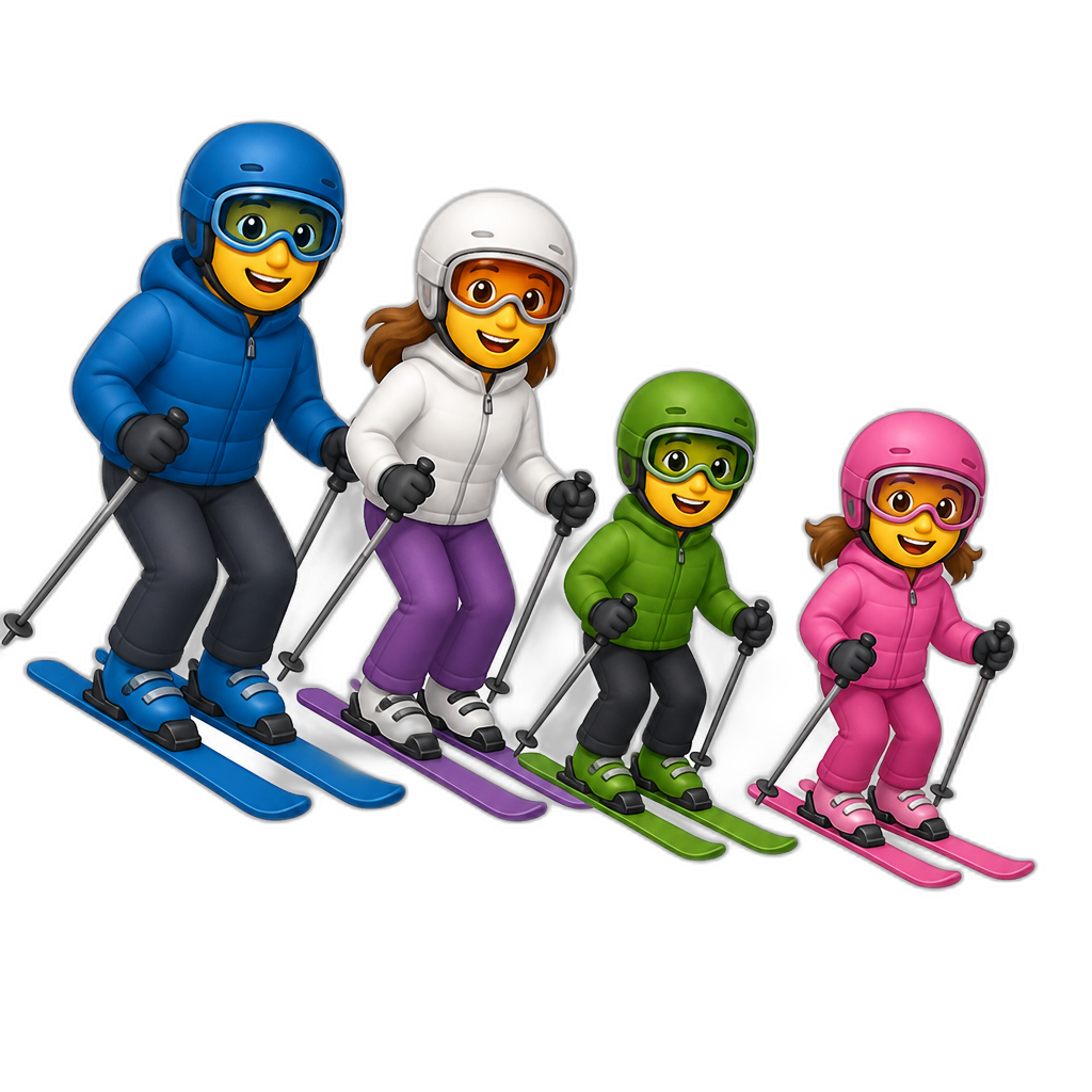 family goes skiing - AI generated emoji