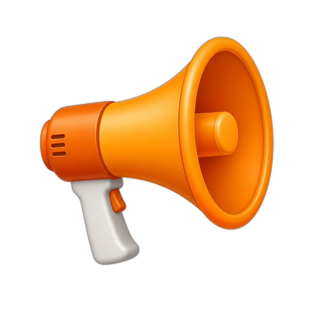 orange megaphone - AI generated emoji