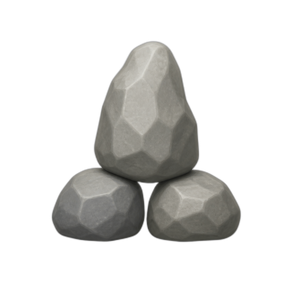two rocks under a taller rock - AI generated emoji