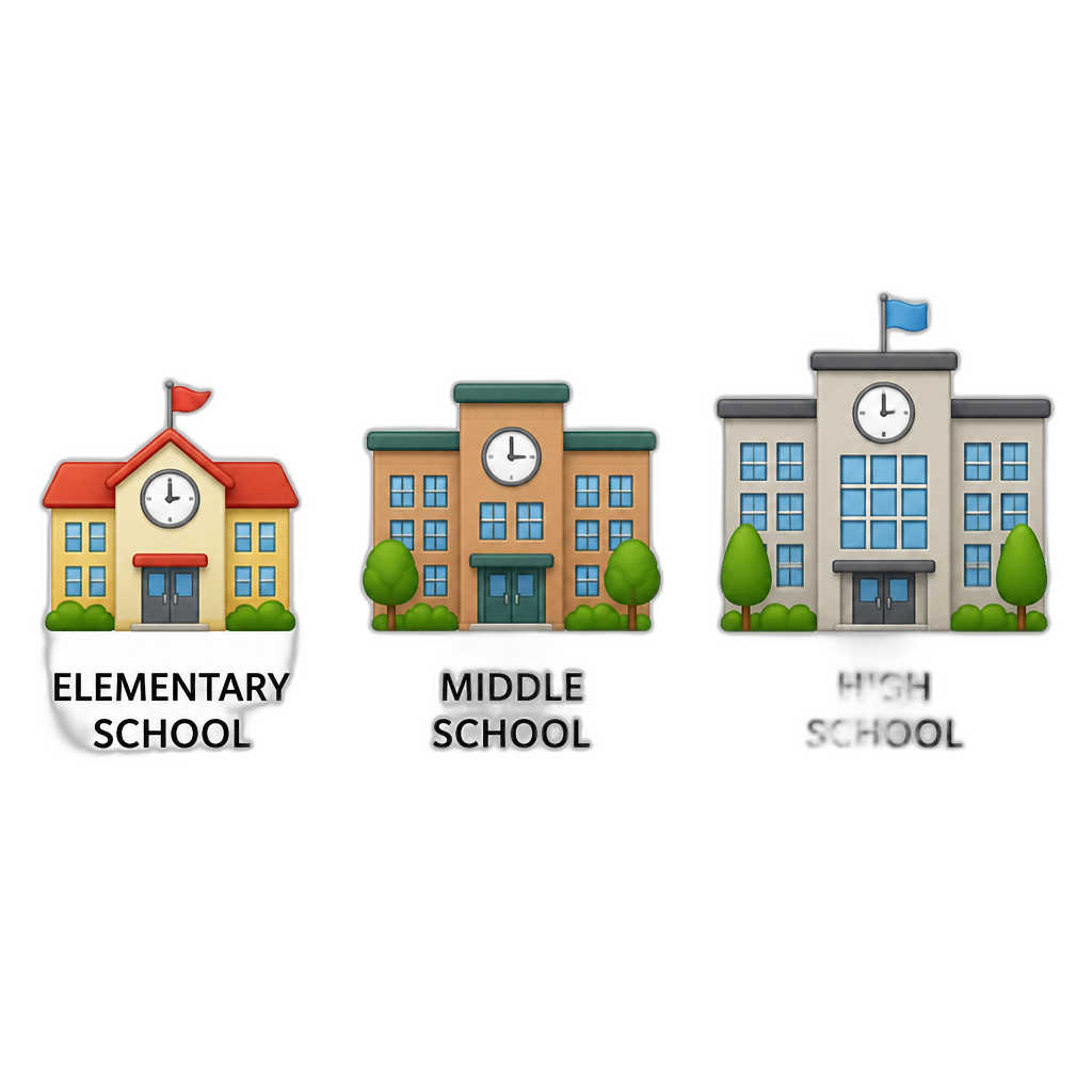 🏫elementary school🏫 🏫middke school🏫 🏫high school🏫 - AI generated emoji
