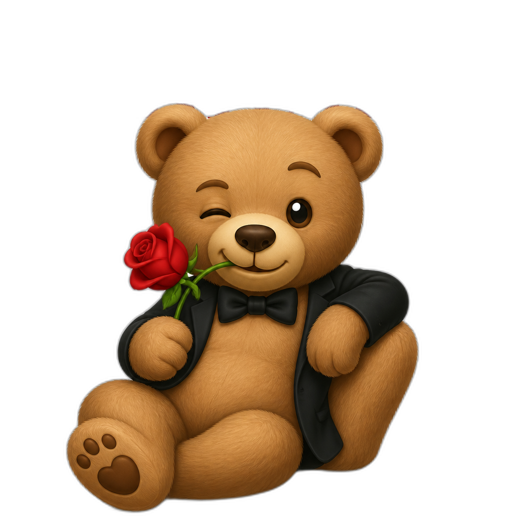 Create a Teddy bear who is a flirty Abkhazia on the magazine cover. any fur color - AI generated emoji