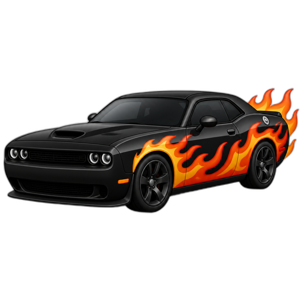 Create me a firey black car - AI generated emoji