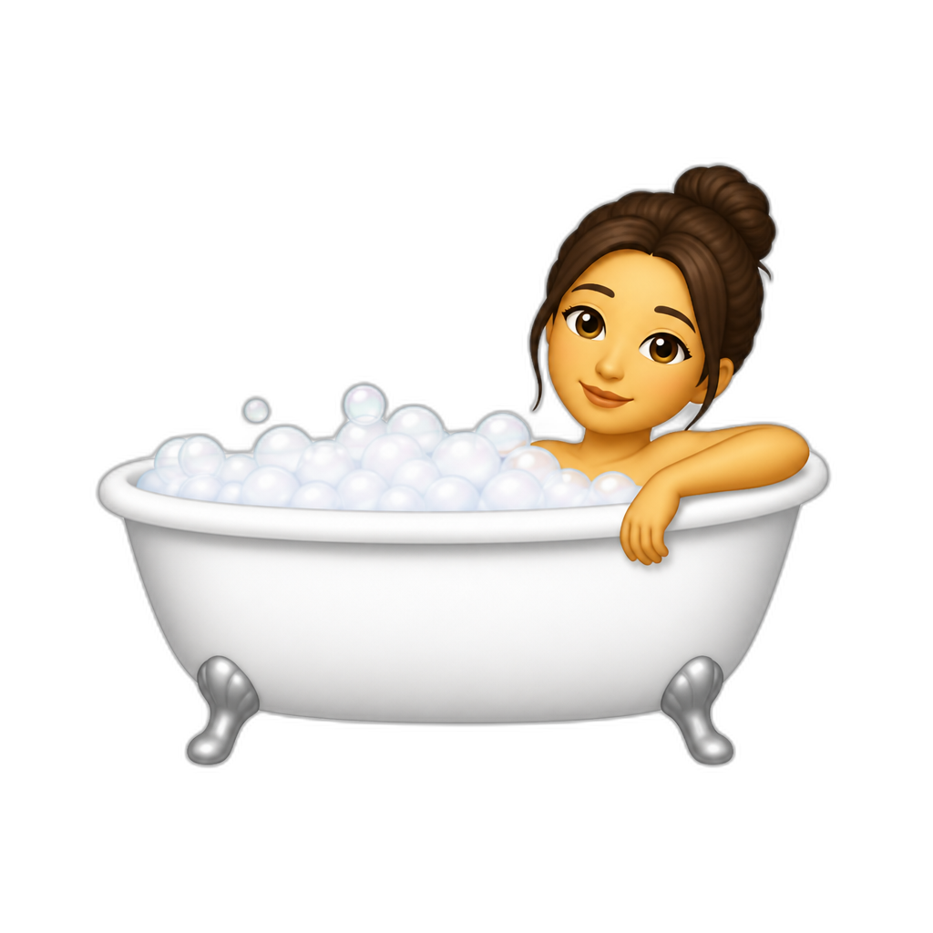 woman in bath - AI generated emoji