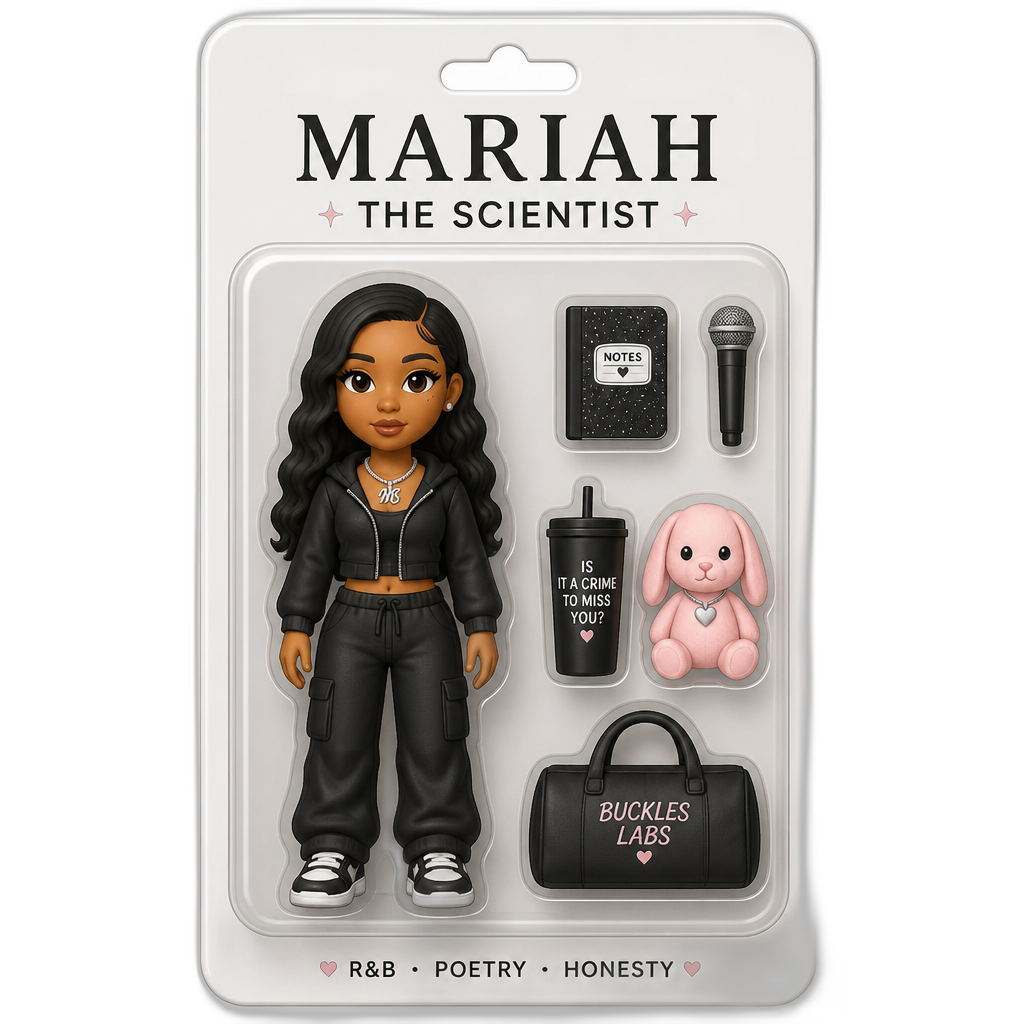 Mariah The Scientist action figure - AI generated emoji
