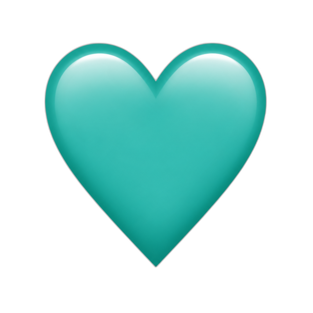 Teal heart - AI generated emoji