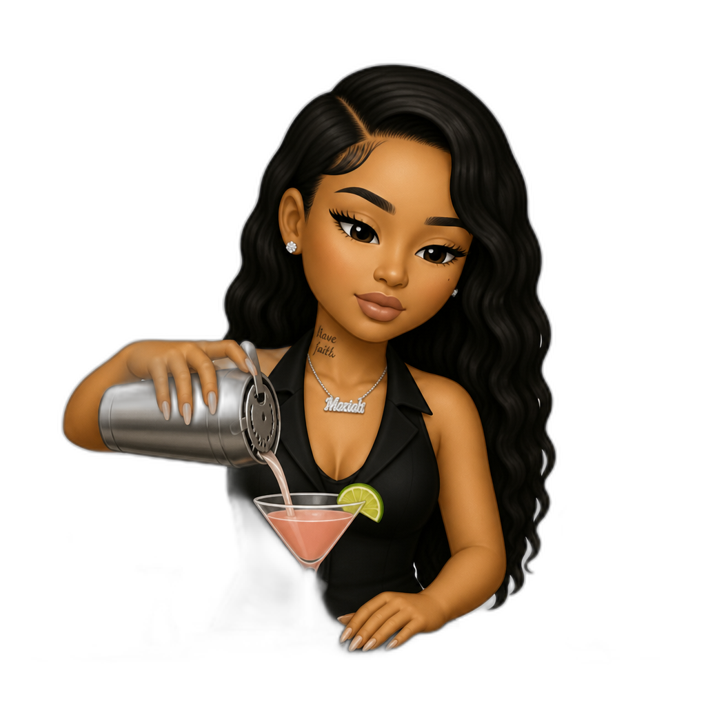 Mariah The Scientist as a bartender - AI generated emoji