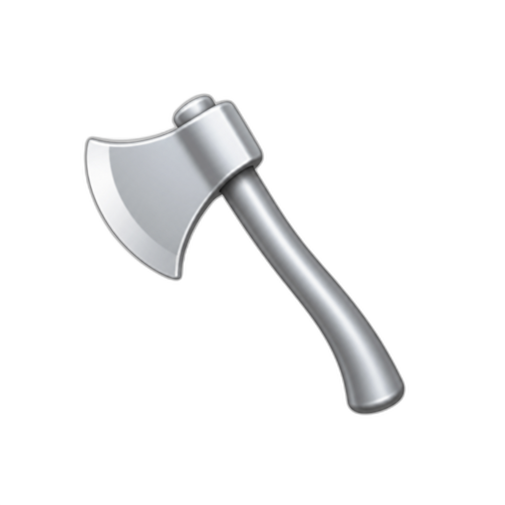 silver axe - AI generated emoji