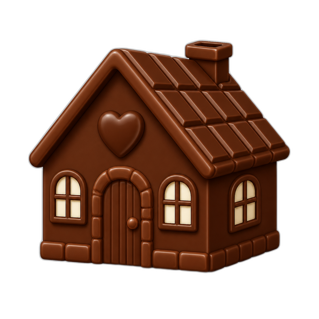 a chocolate house - AI generated emoji