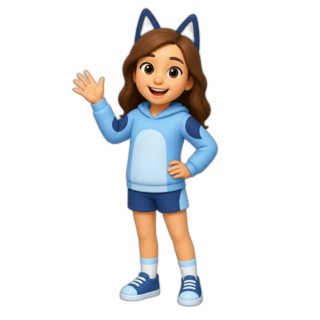 Human Bluey, female - AI generated emoji