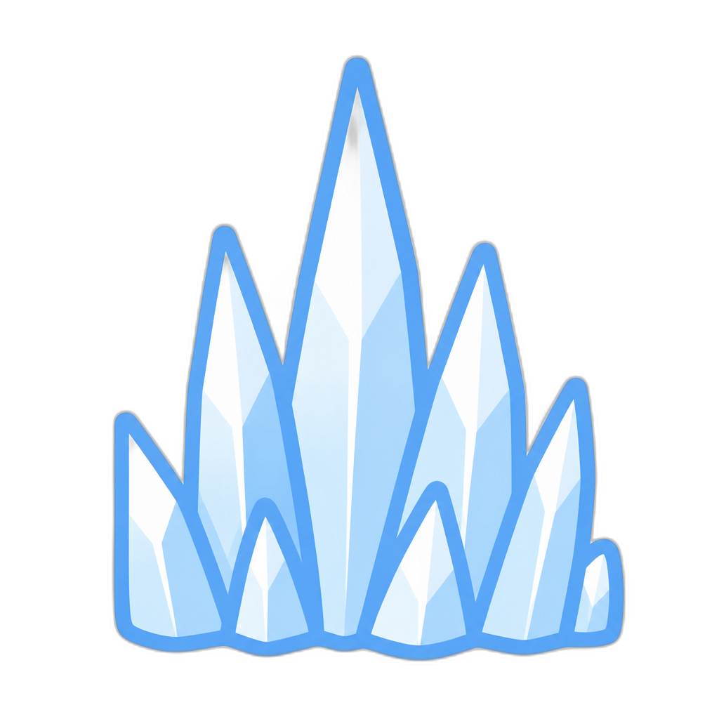 Spikes of ice pointing upwards, thick lines, minimal - AI generated emoji