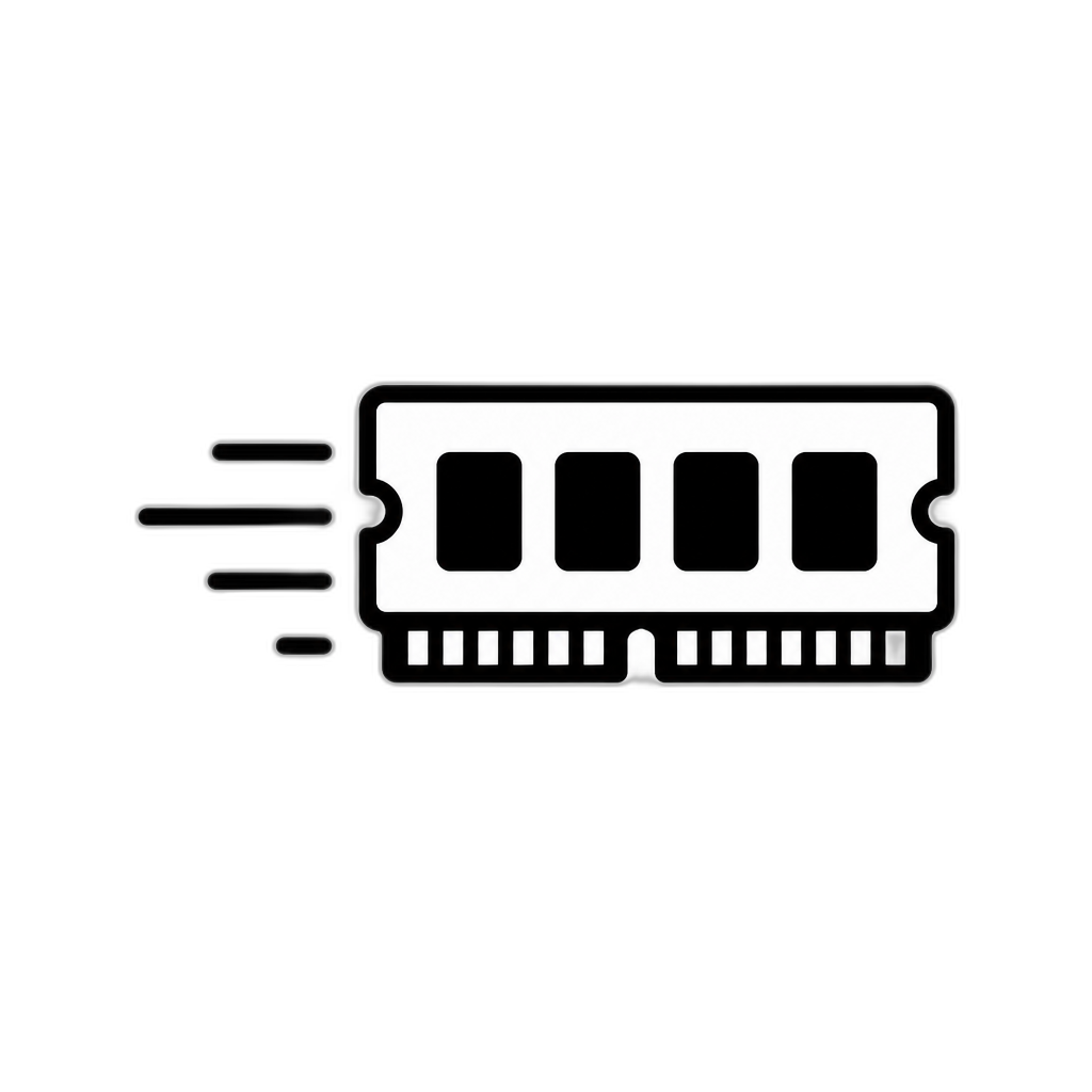 RAM speed minimalis black and white - AI generated emoji