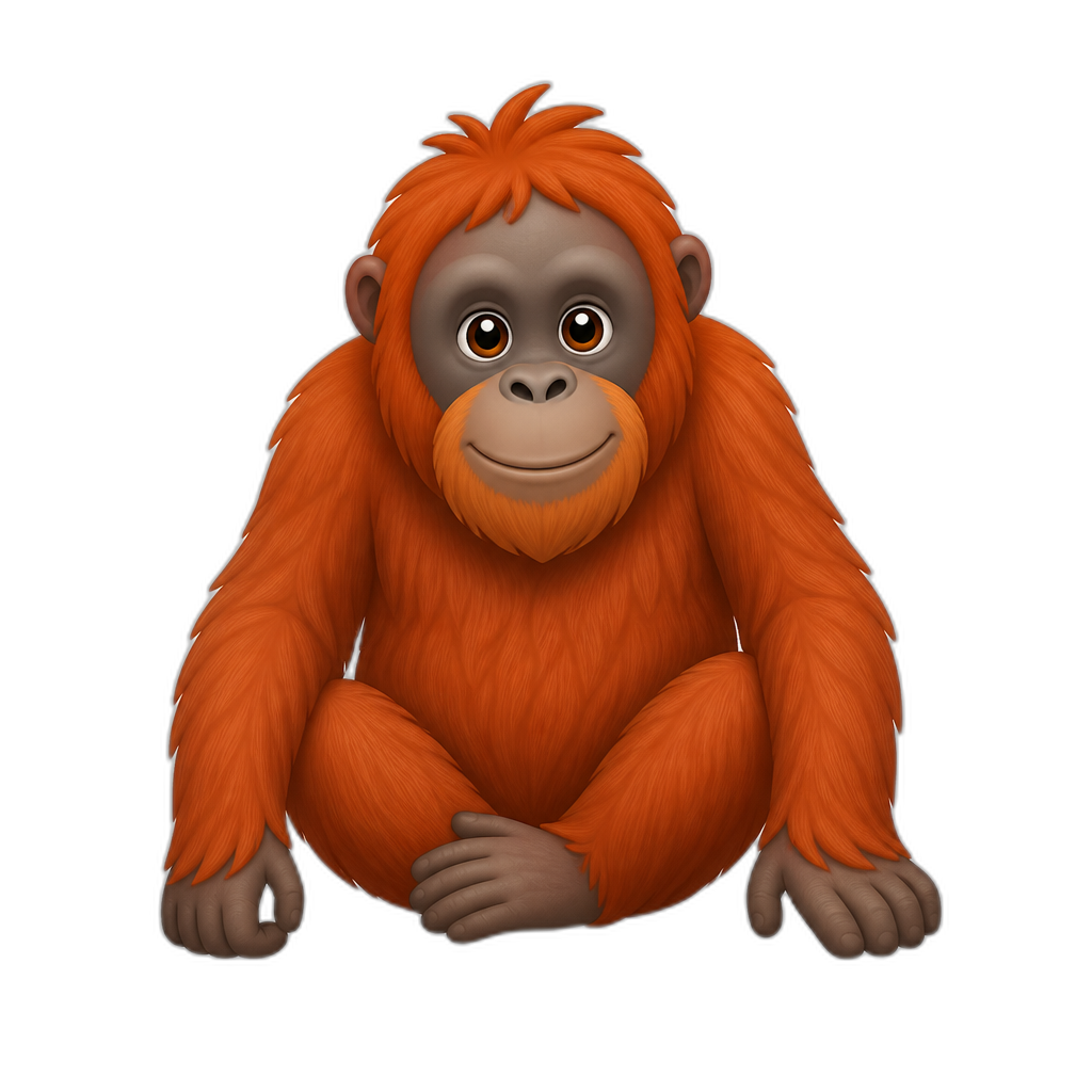 Orangután rojo - AI generated emoji