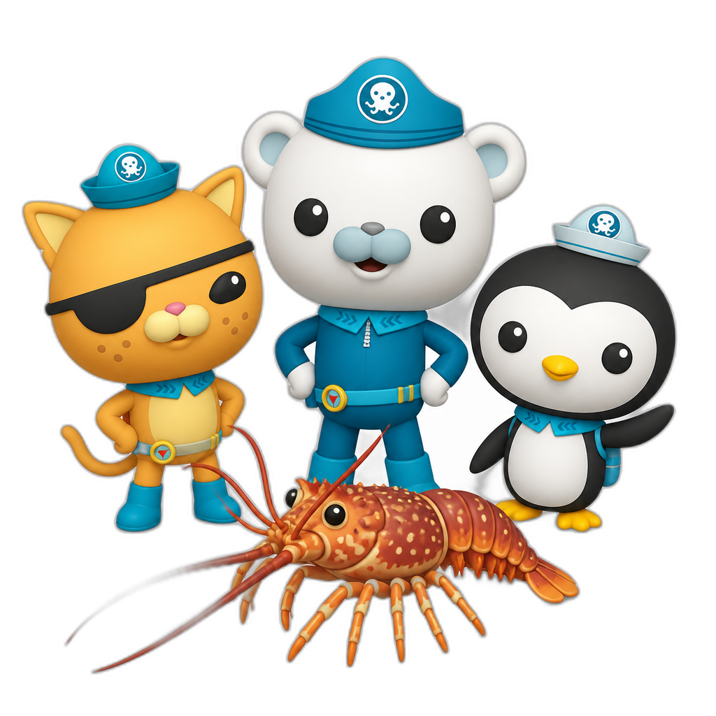 The octonauts and the spiny lobster - AI generated emoji
