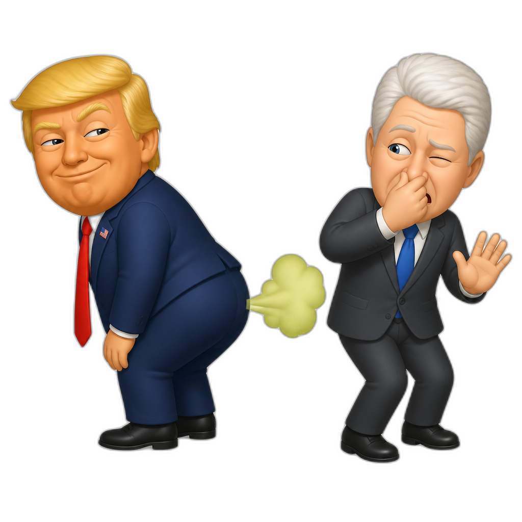 donald trump but a little gassy with bill clinton - AI generated emoji