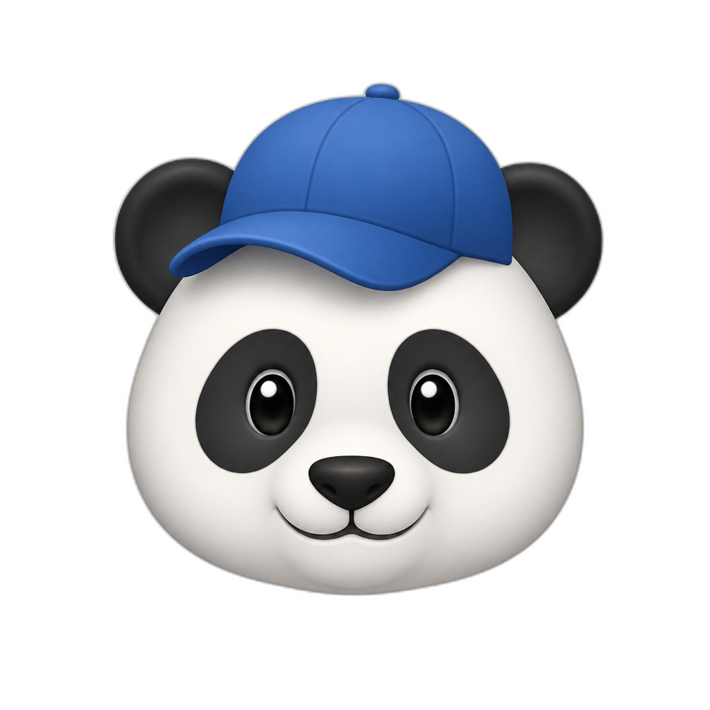 panda met een pet op zijn hoofd - AI generated emoji