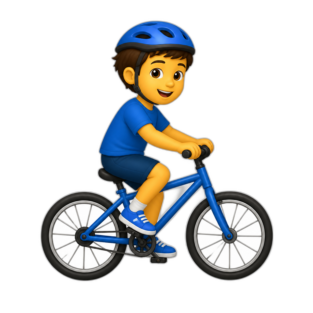 male child riding a bicycle - AI generated emoji