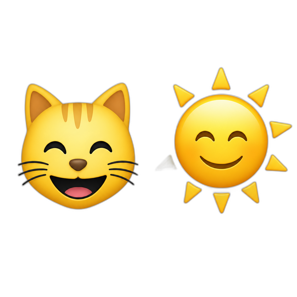 Happy cat, ☀️ - AI generated emoji