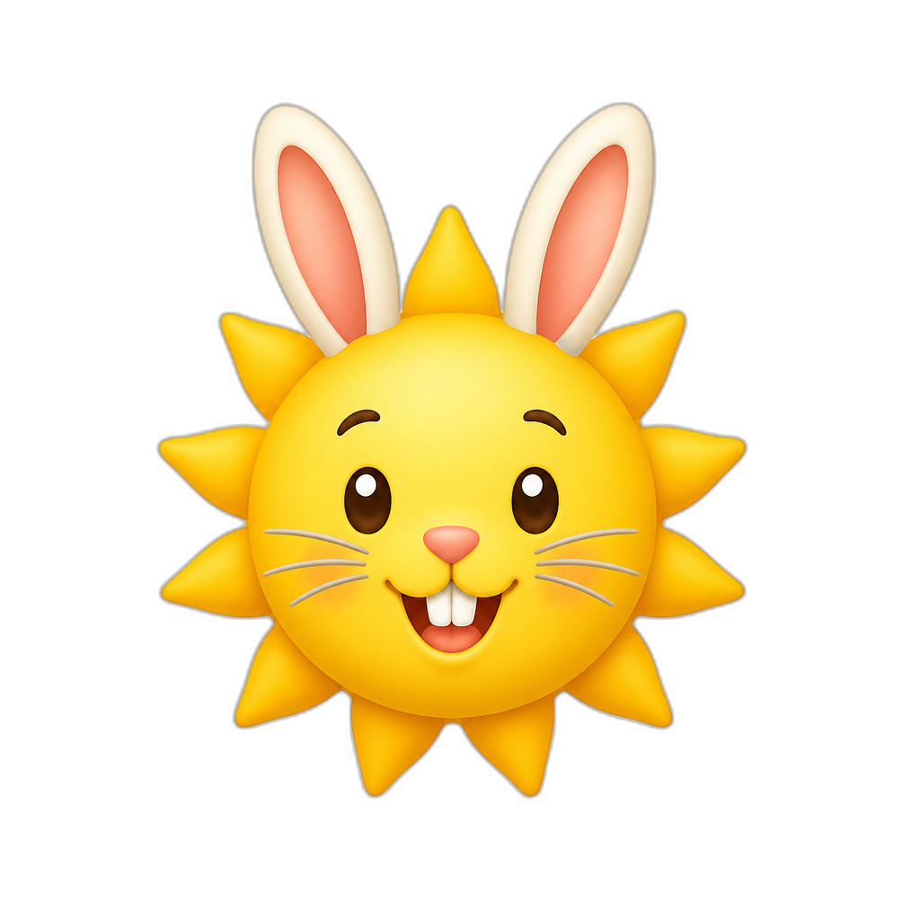 Sunny bunny , 🌞+🐰 - AI generated emoji